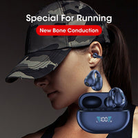 #Bone Conduction Headphones TWS Earbuds # by PulseTechX: A #headphone #featuring Bluetooth 5.3, in - ear bass, and HiFi sports headset. Available at #www.pulsetechx.com #Headphones for Gaming #